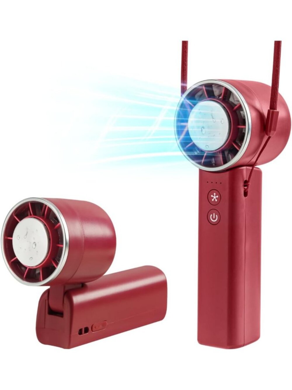 Rechargeable Portable Handheld Fan with Cooling Plate, Foldable & Compact Design